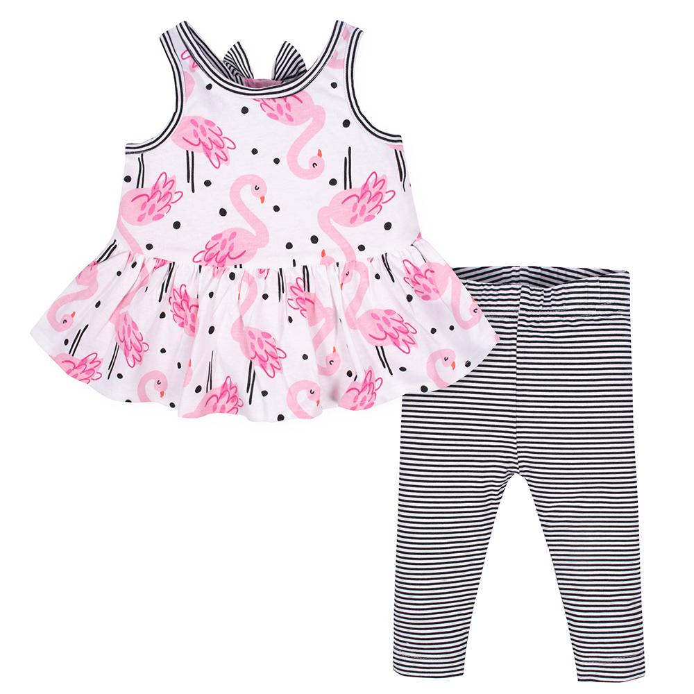 2-Piece Infant and Toddler Girls Flamingo Tunic & Legging Set