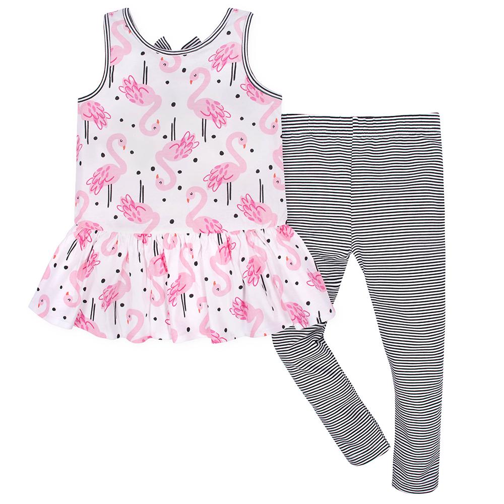 2-Piece Infant and Toddler Girls Flamingo Tunic & Legging Set, view 5