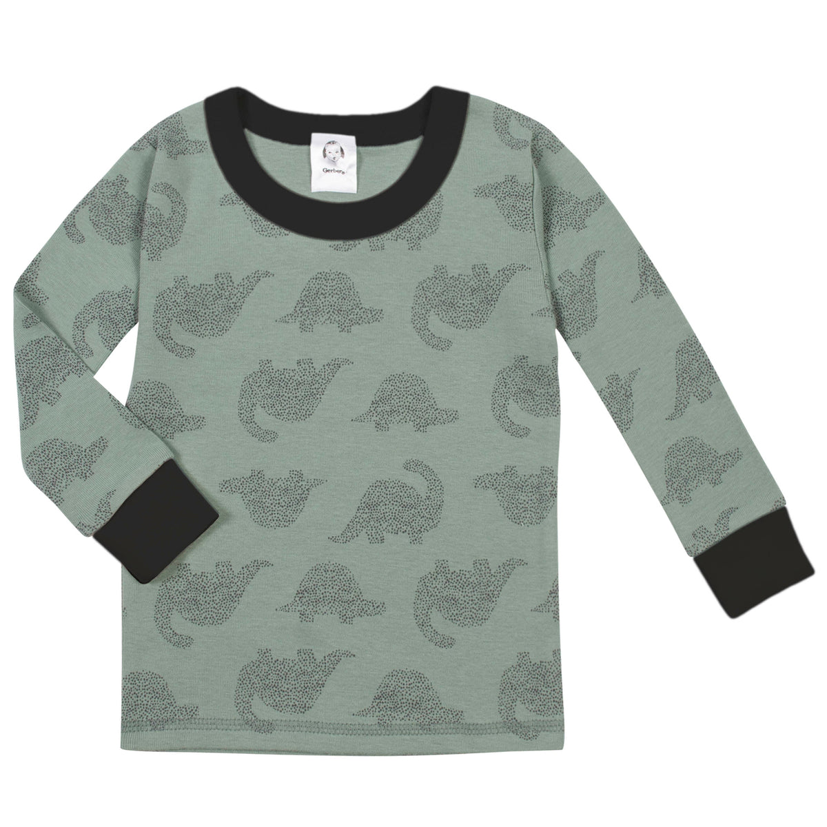 4-Piece Organic Toddler Boys Dino and Camo Pajamas, additional view 1