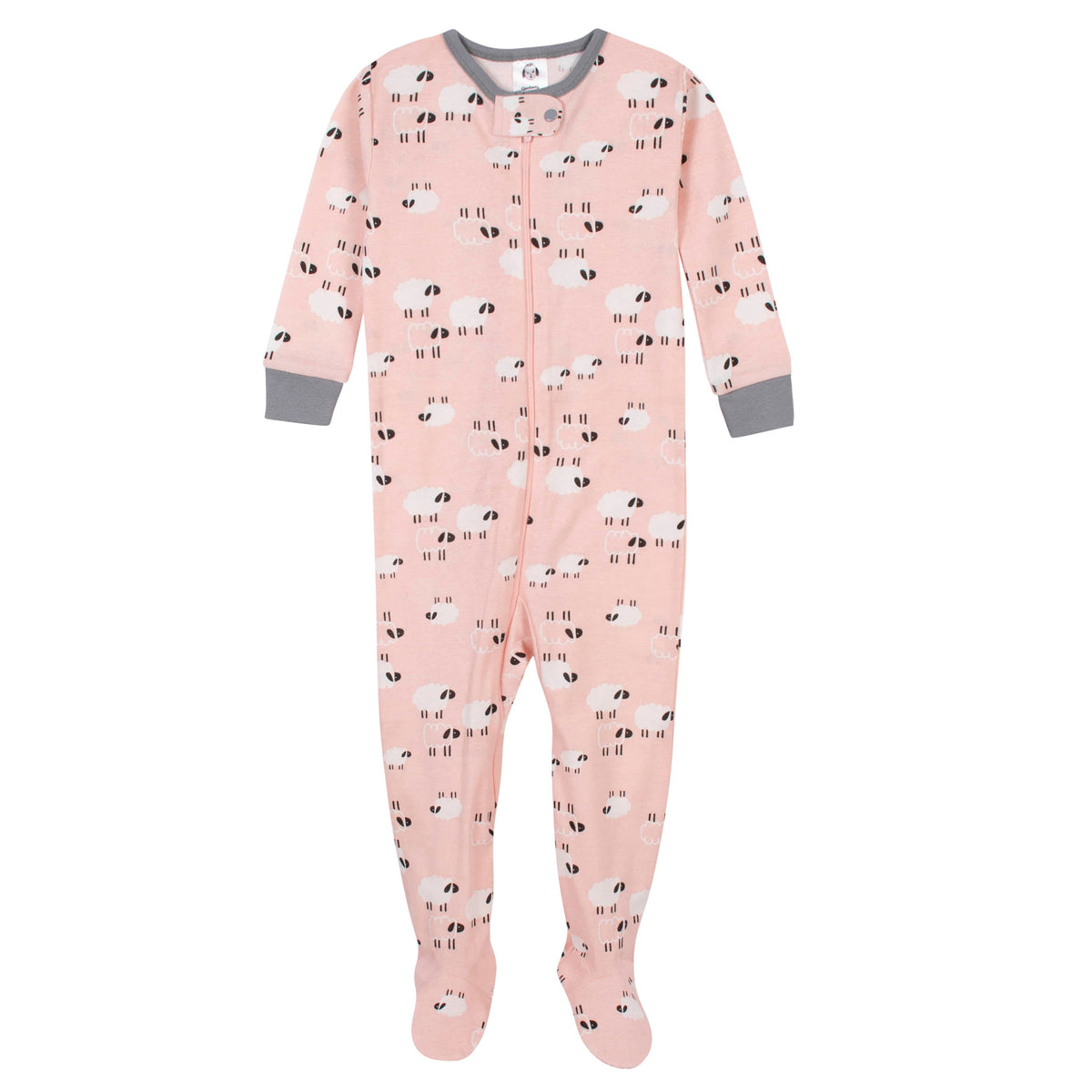 2-Pack Organic Baby Girls Sheep Snug Fit Footed Pajamas, additional view 1