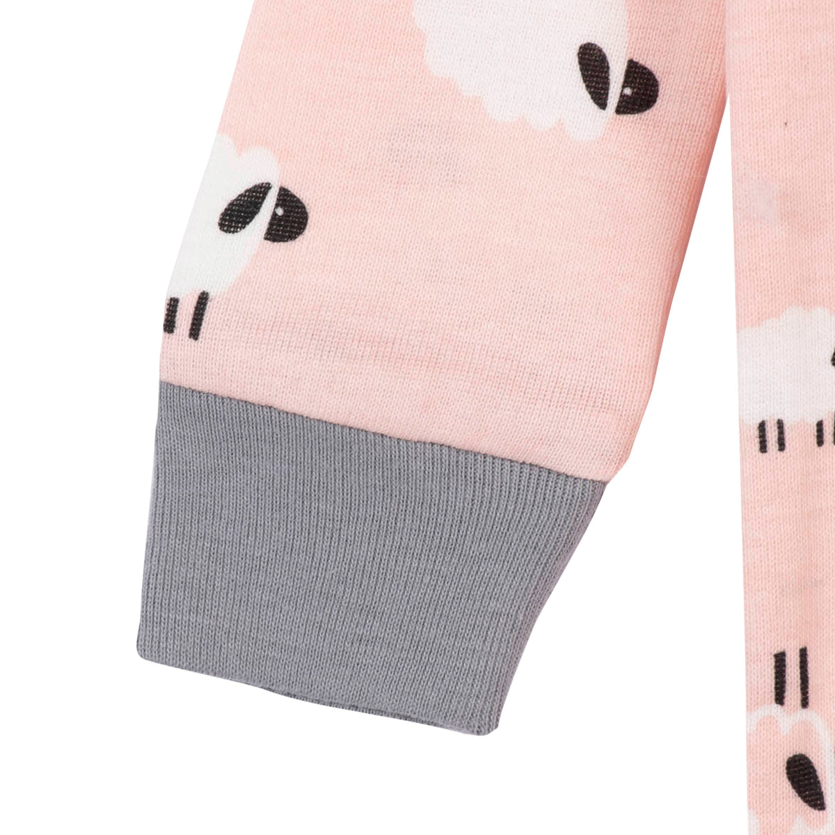 2-Pack Organic Baby Girls Sheep Snug Fit Footed Pajamas, additional view 4