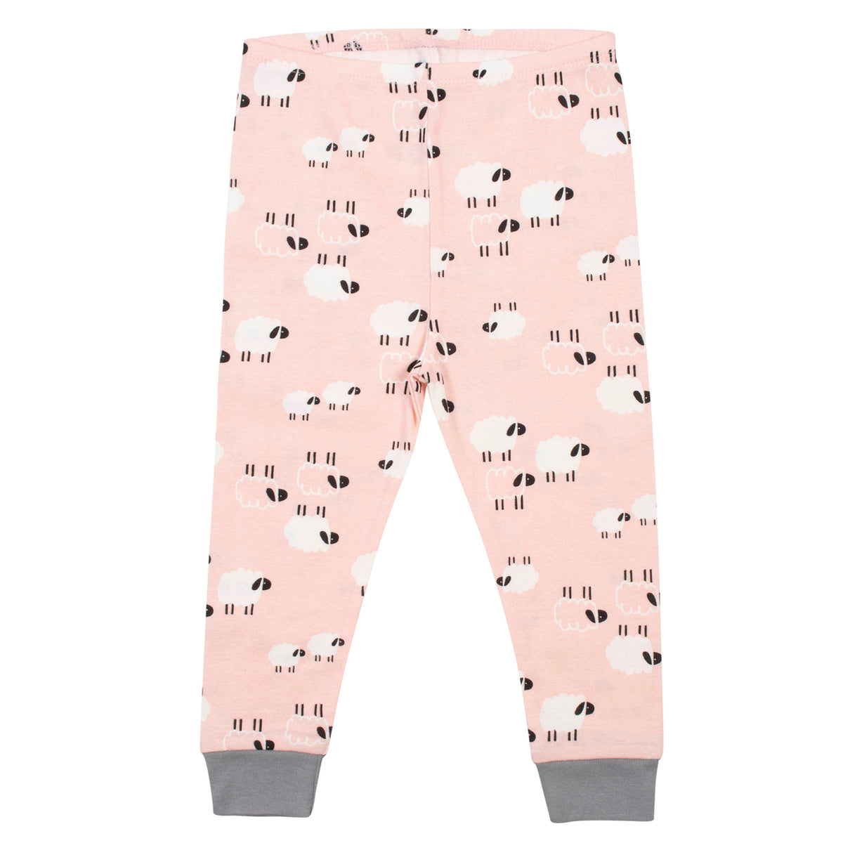 4-Piece Organic Toddler Girls Sheep Snug Fit Pajamas, additional view 2
