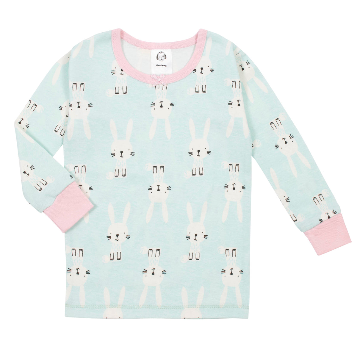 4-Piece Organic Girls Snug Fit Bunny Pajamas, additional view 1