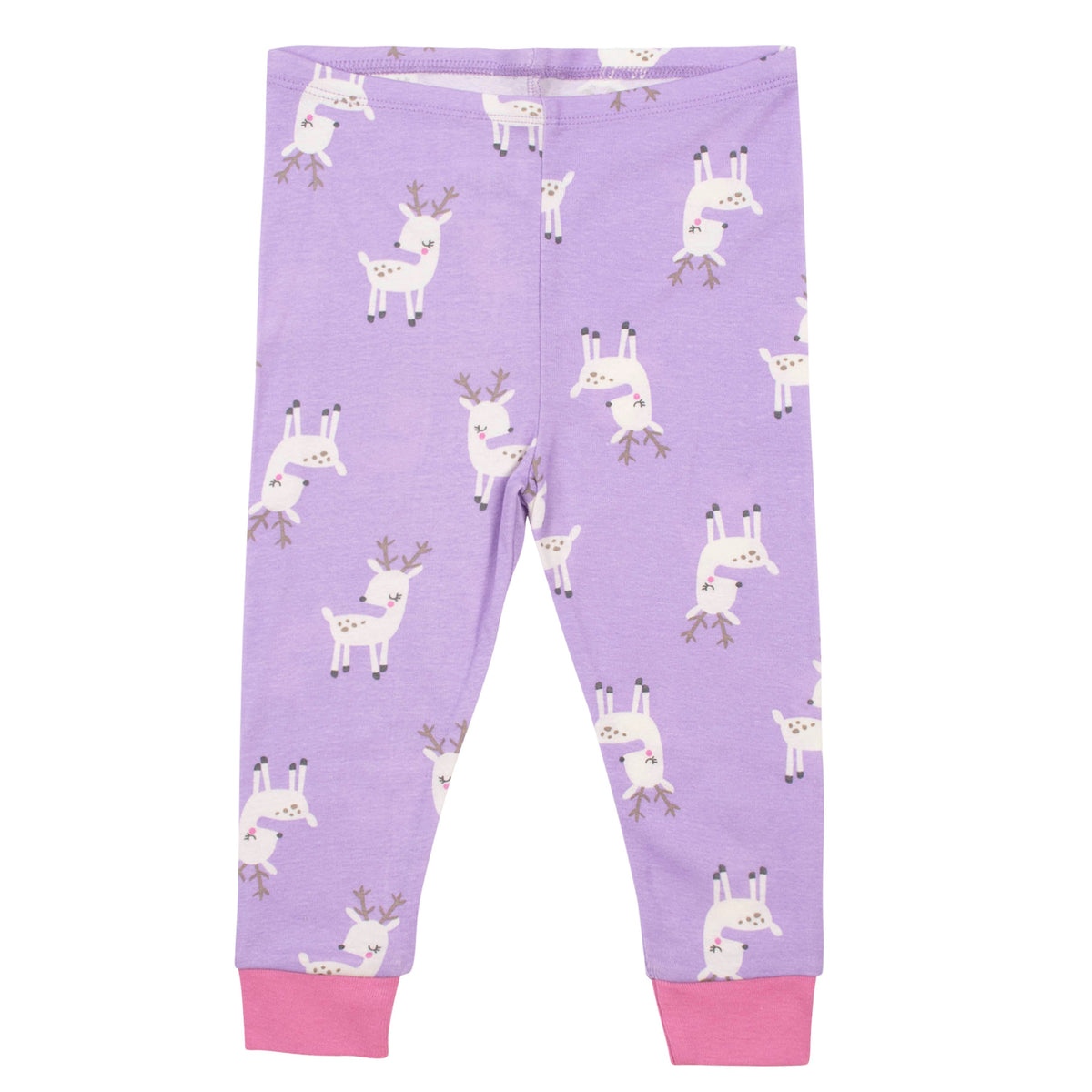 4-Piece Organic Toddler Girls Reindeer Snug Fit Pajamas, additional view 2