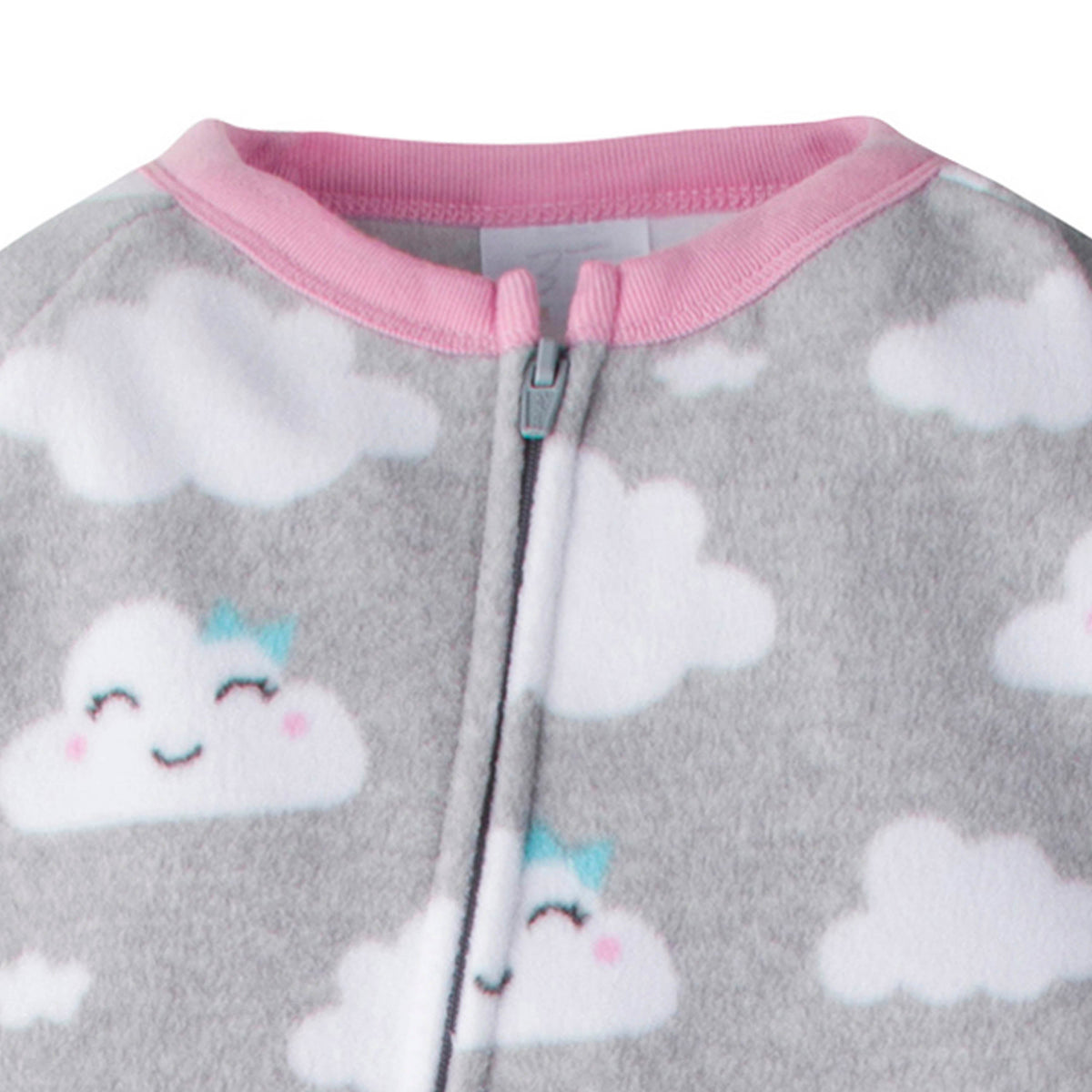 2-Pack Toddler Girls Clouds Blanket Sleepers, additional view 2