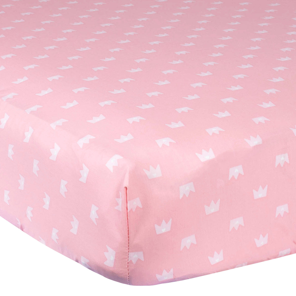 Girls Pink Princess Fitted Crib Sheet