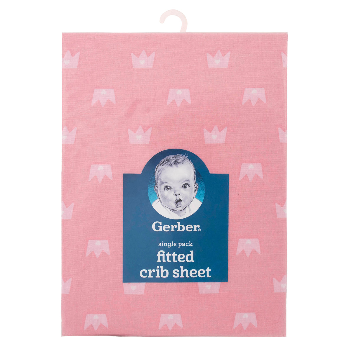 Girls Pink Princess Fitted Crib Sheet, additional view 1