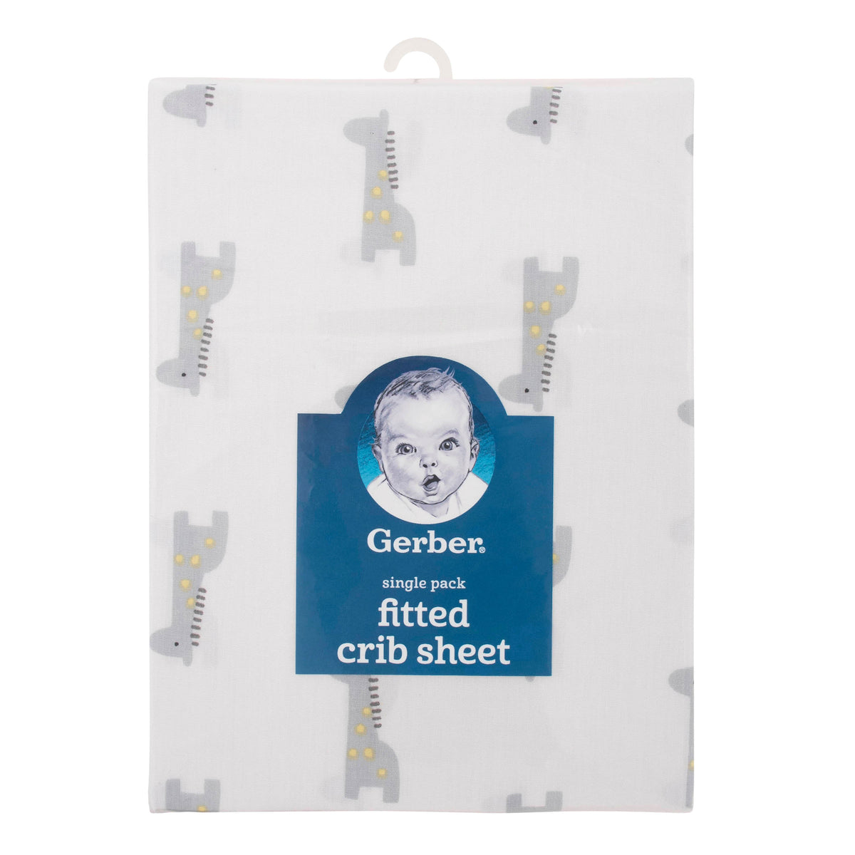 Baby Neutral Giraffe Fitted Crib Sheet, additional view 1