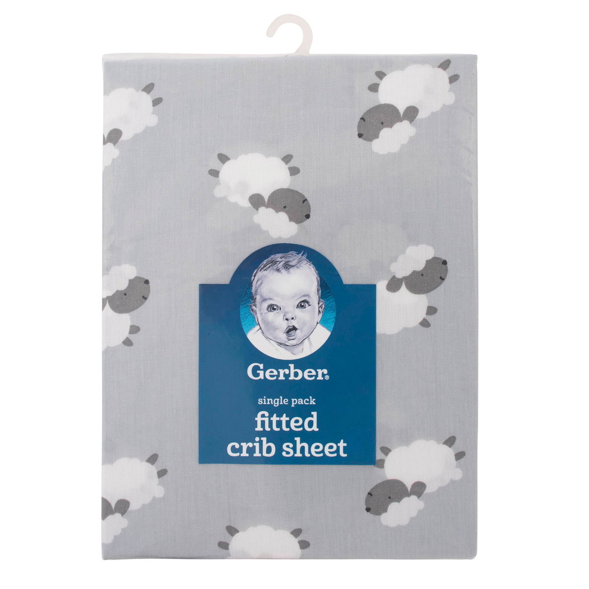 Baby Neutral Lamb Fitted Crib Sheet, additional view 1