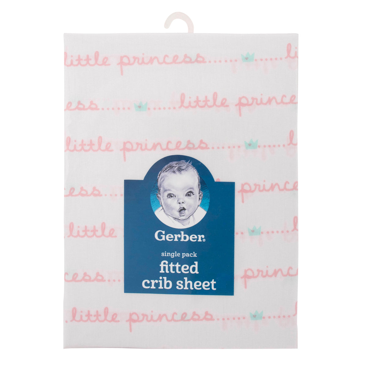 Baby Girls Little Princess Pink Fitted Crib Sheet, additional view 1