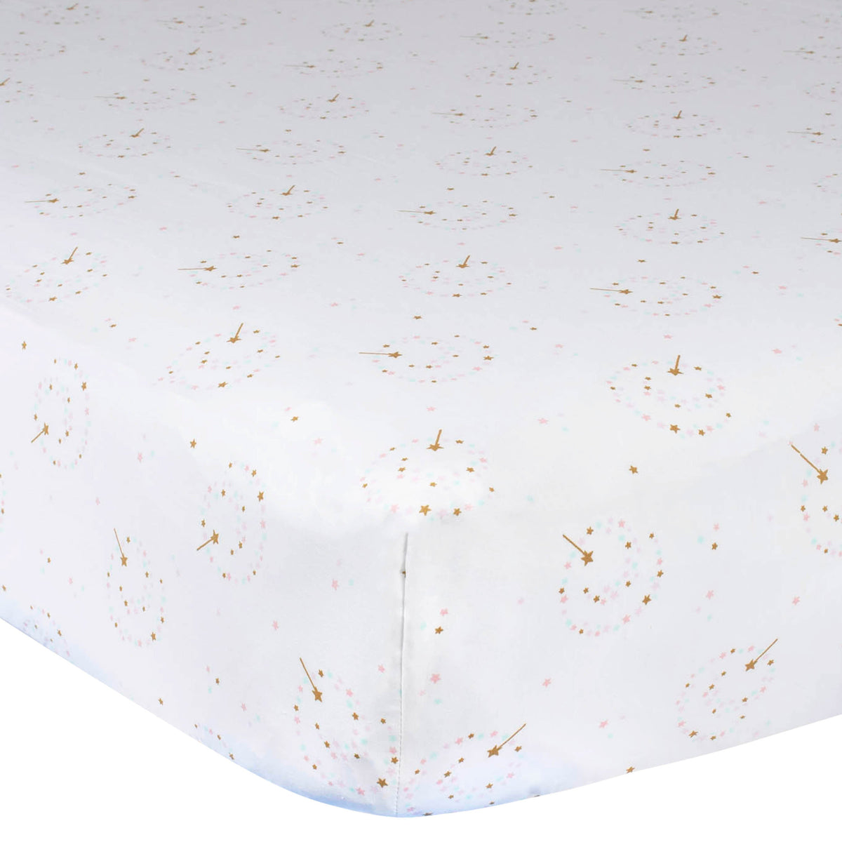 Girls Pink Sparkle Fitted Crib Sheet