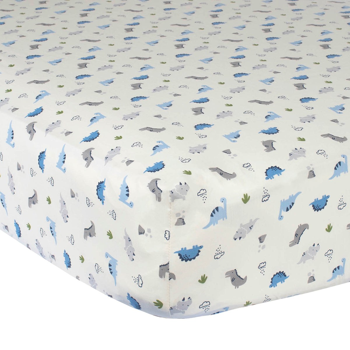 Boys Blue Dinosaur Fitted Crib Sheet