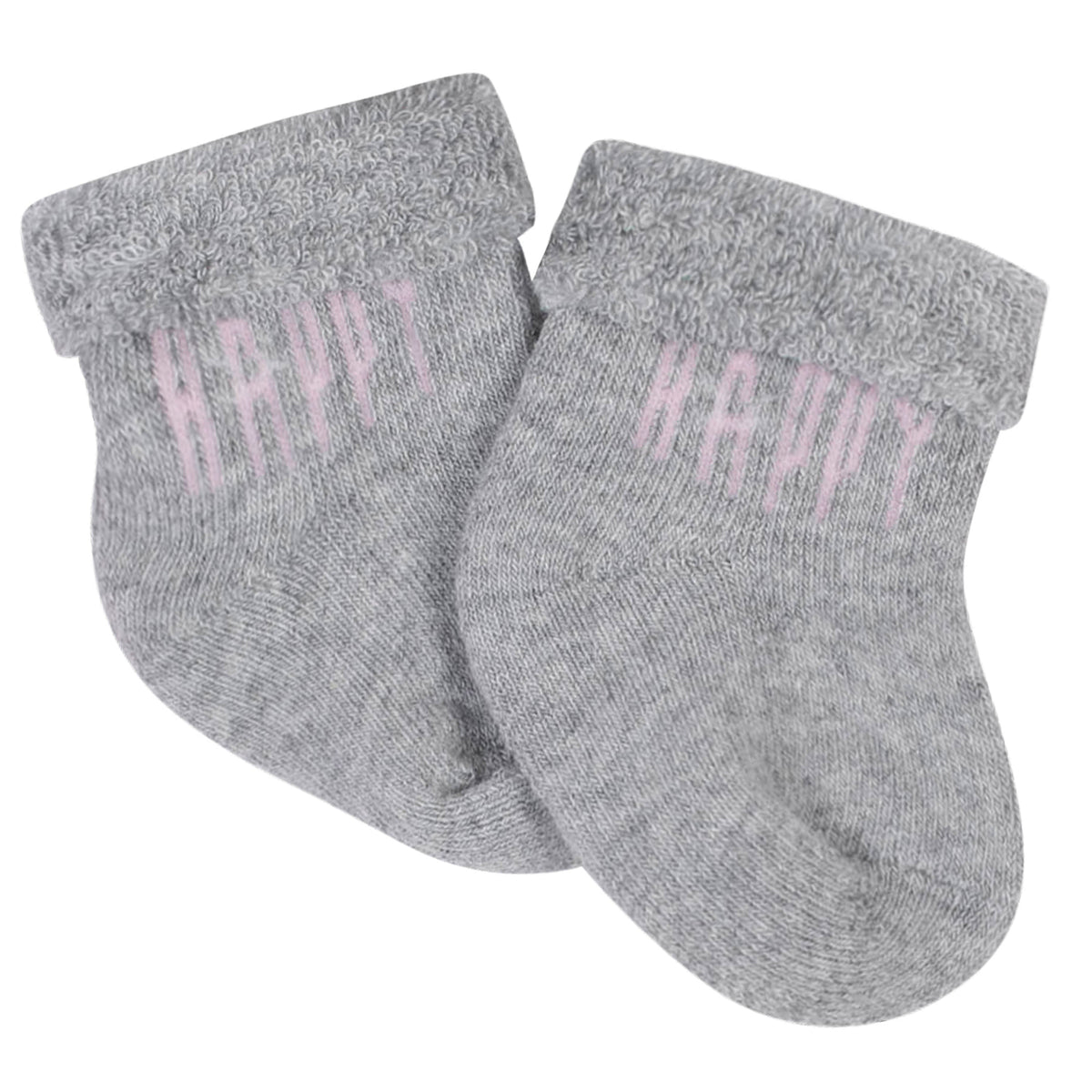 6-Pack Girls Happy Terry Bootie Socks, additional view 2