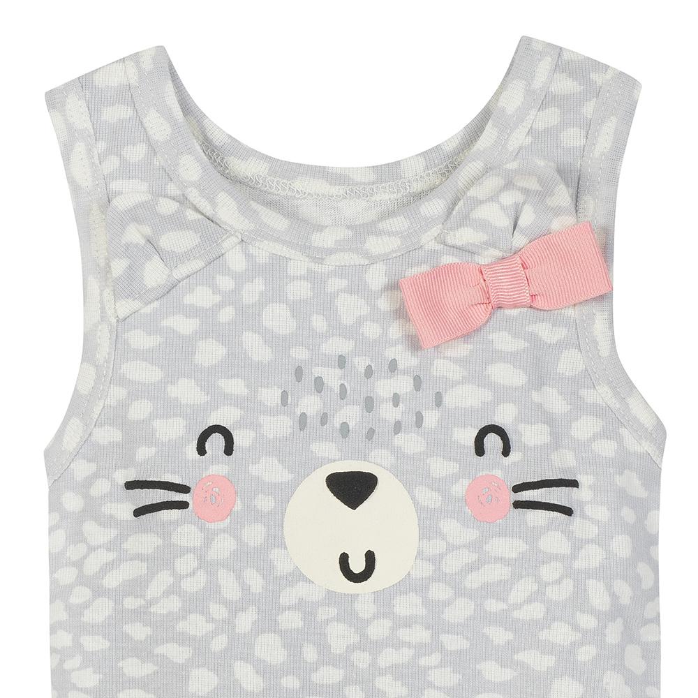 4-Pack Girls Kitten Sleeveless Onesies Bodysuits, additional view 1