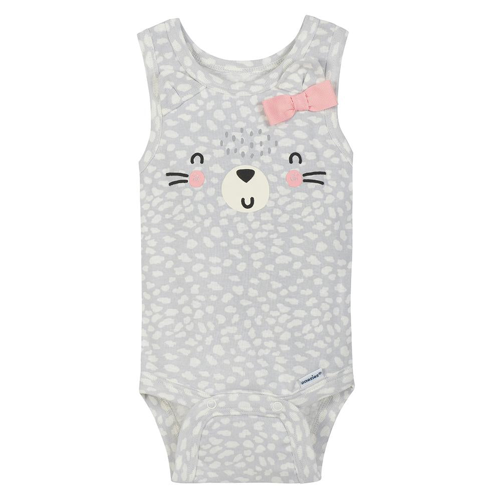4-Pack Girls Kitten Sleeveless Onesies Bodysuits, additional view 2