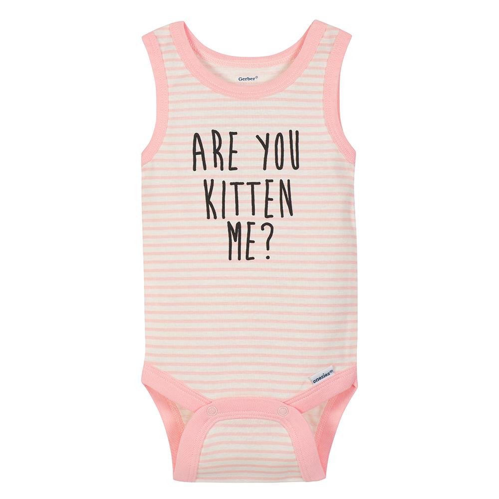 4-Pack Girls Kitten Sleeveless Onesies Bodysuits, additional view 4