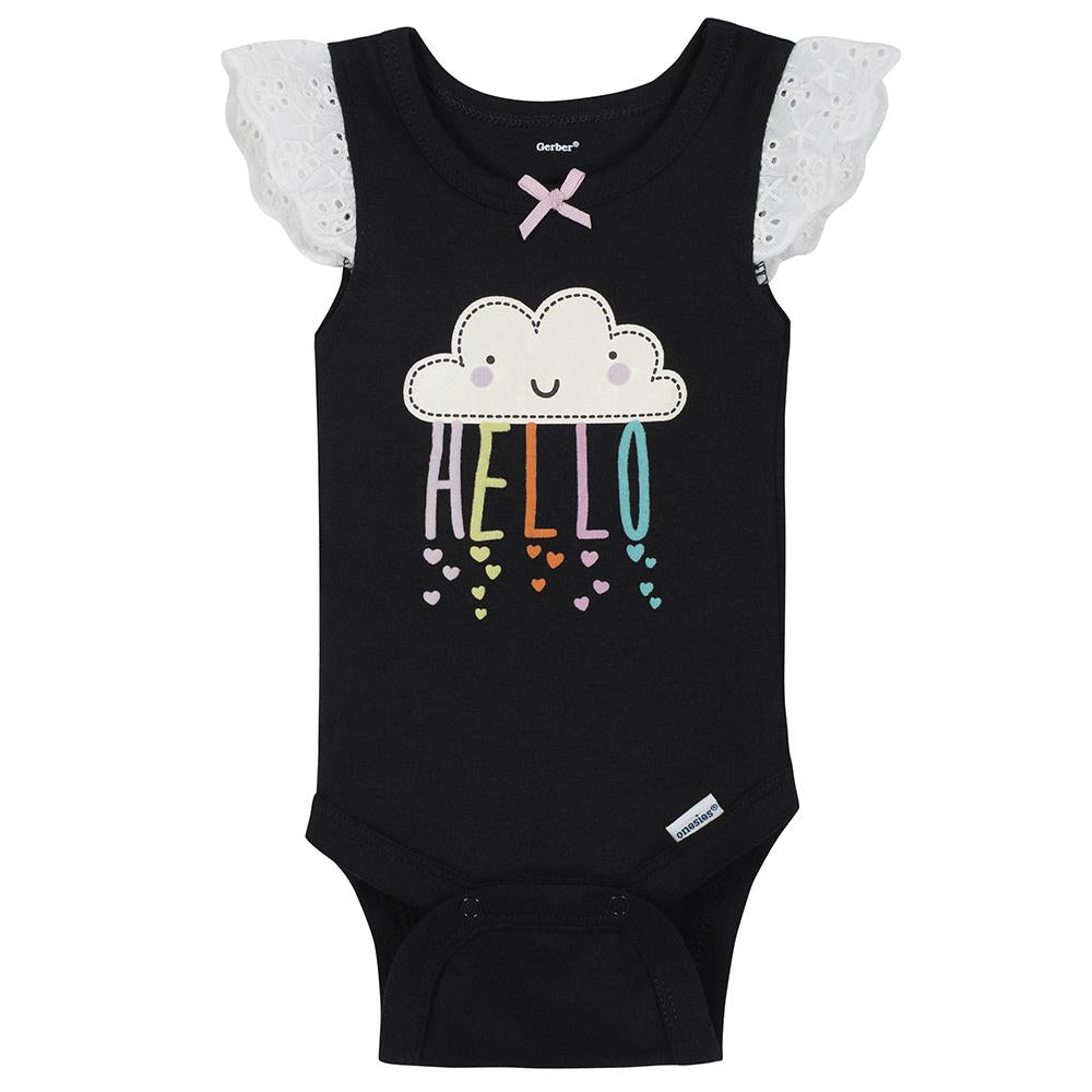 4-Pack Girls Clouds Sleeveless Onesies Bodysuits, additional view 2