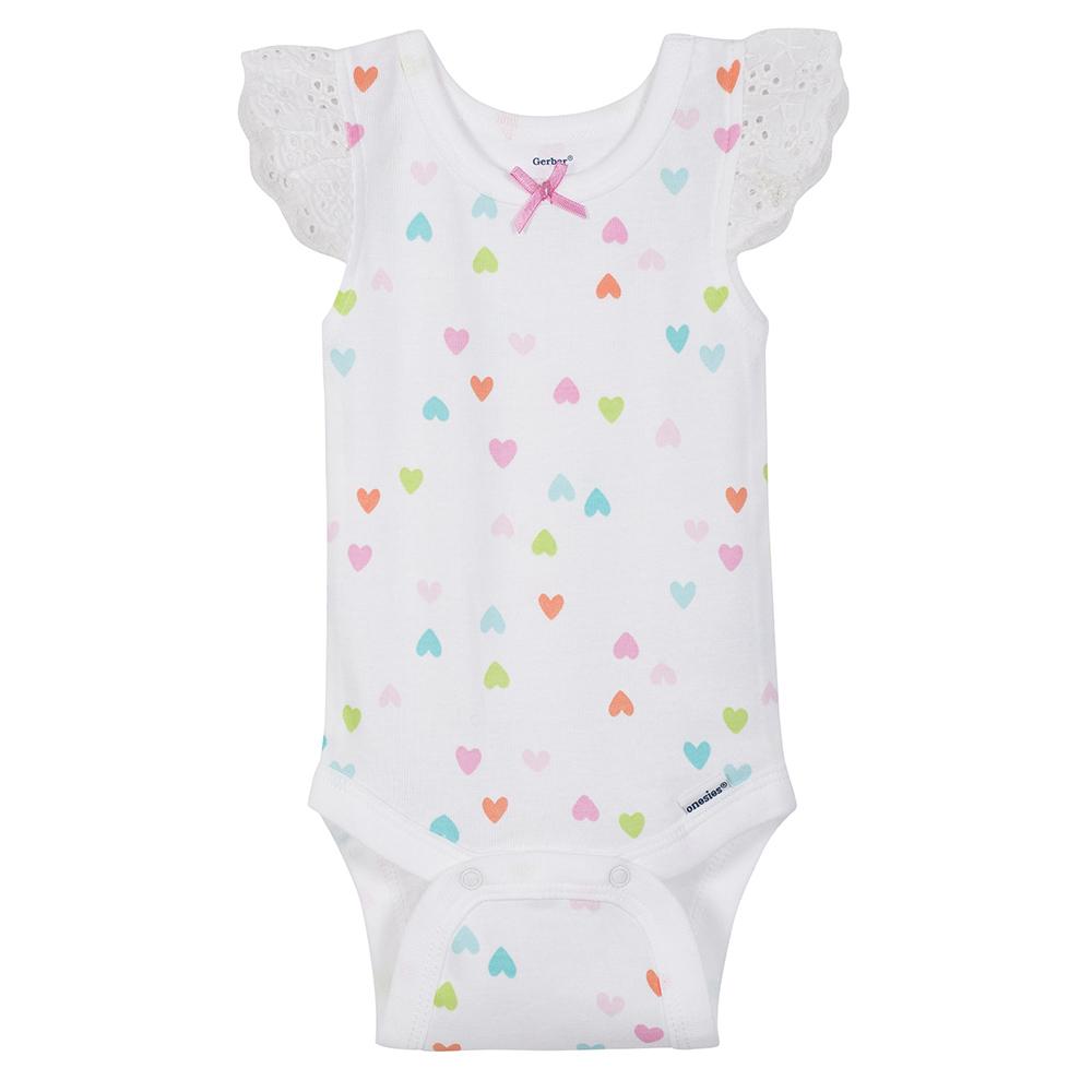4-Pack Girls Clouds Sleeveless Onesies Bodysuits, additional view 3