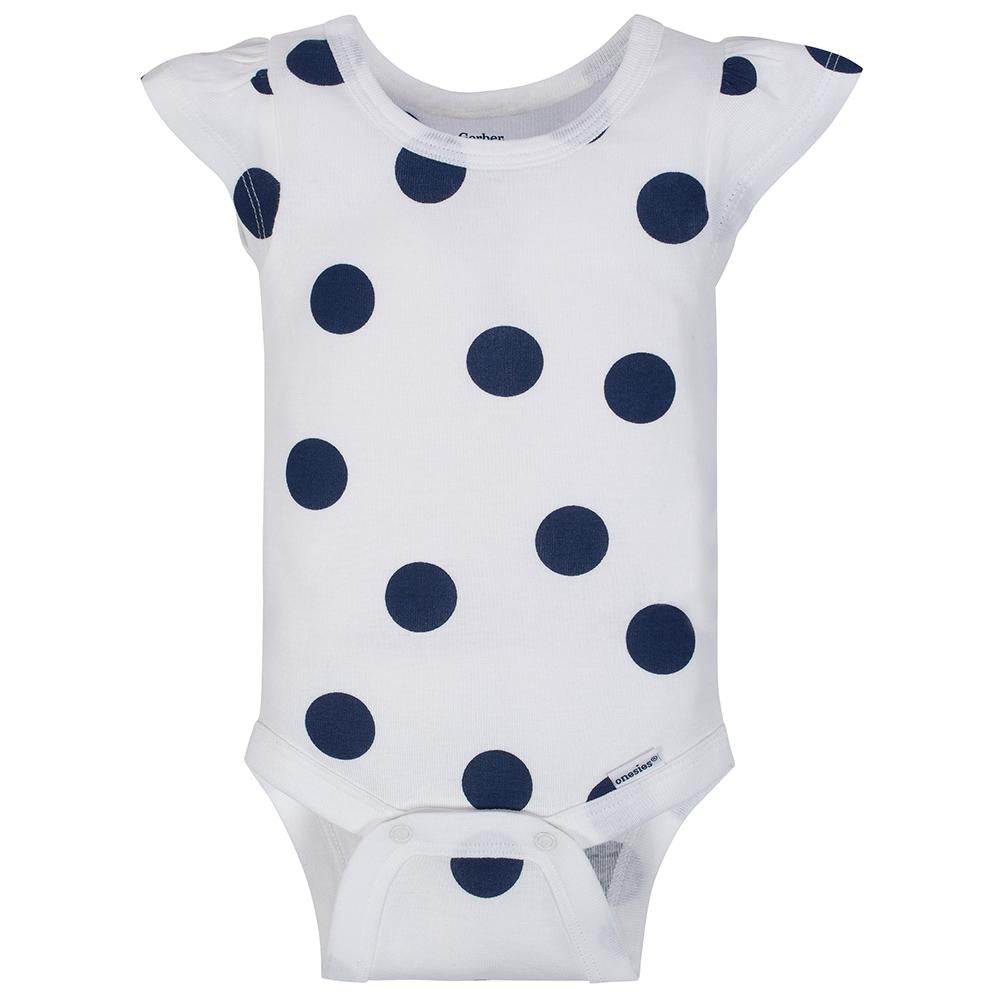 4-Pack Girls Navy & Pink Short Sleeve Onesies Bodysuits, additional view 5