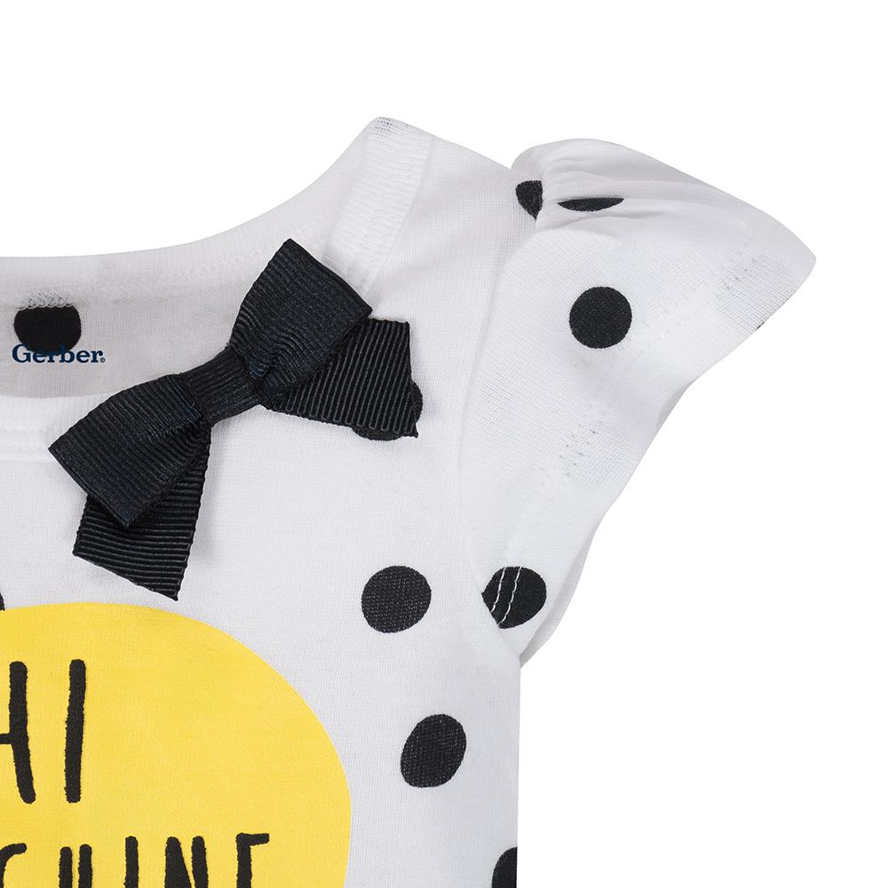 4-Pack Girls Sunshine Short Sleeve Onesies Bodysuits, additional view 2