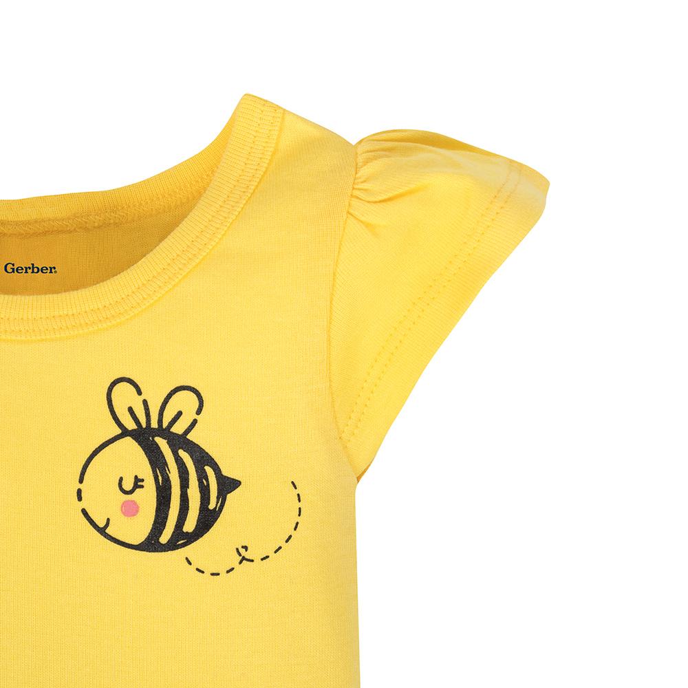 4-Pack Girls Sunshine Short Sleeve Onesies Bodysuits, additional view 4