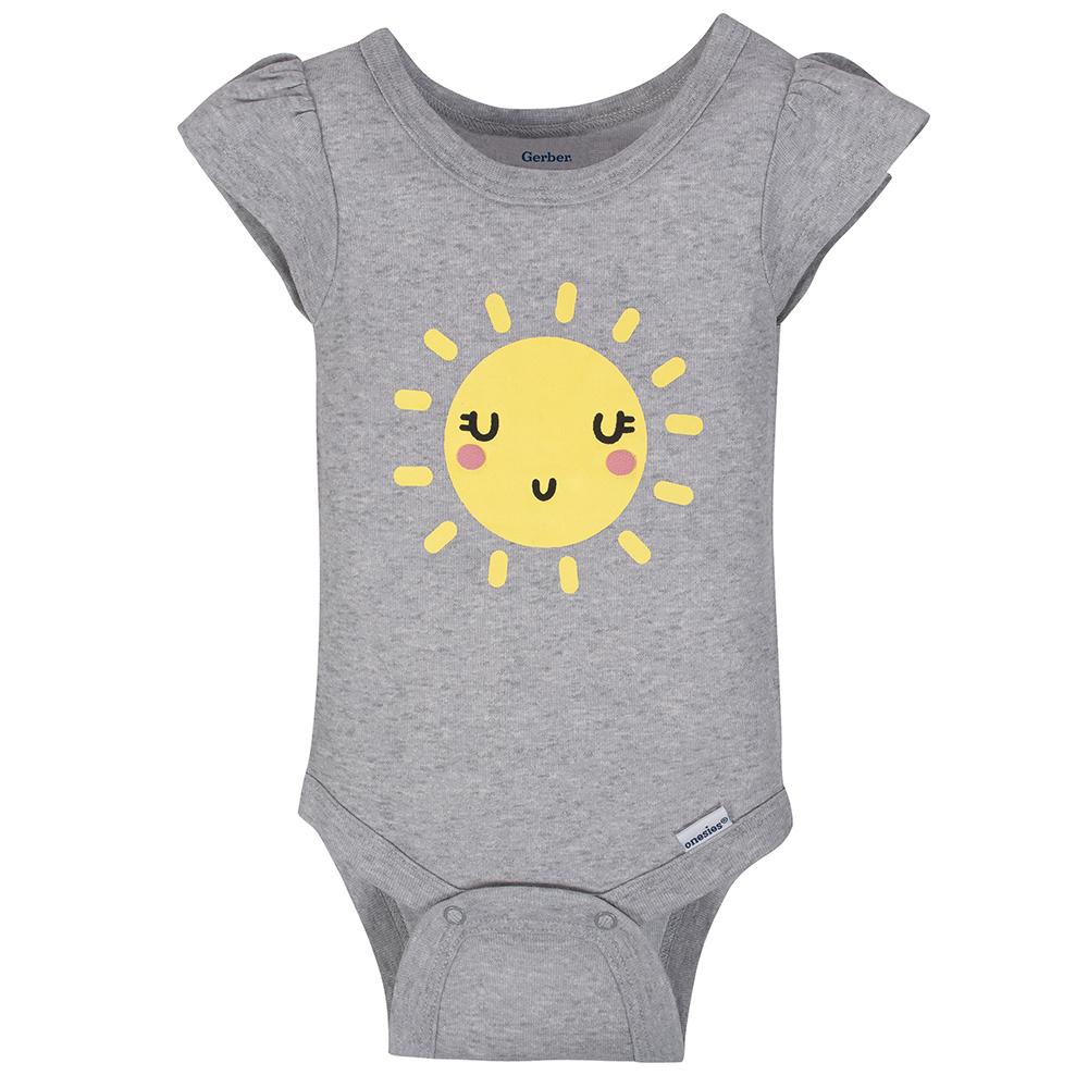 4-Pack Girls Sunshine Short Sleeve Onesies Bodysuits, additional view 5