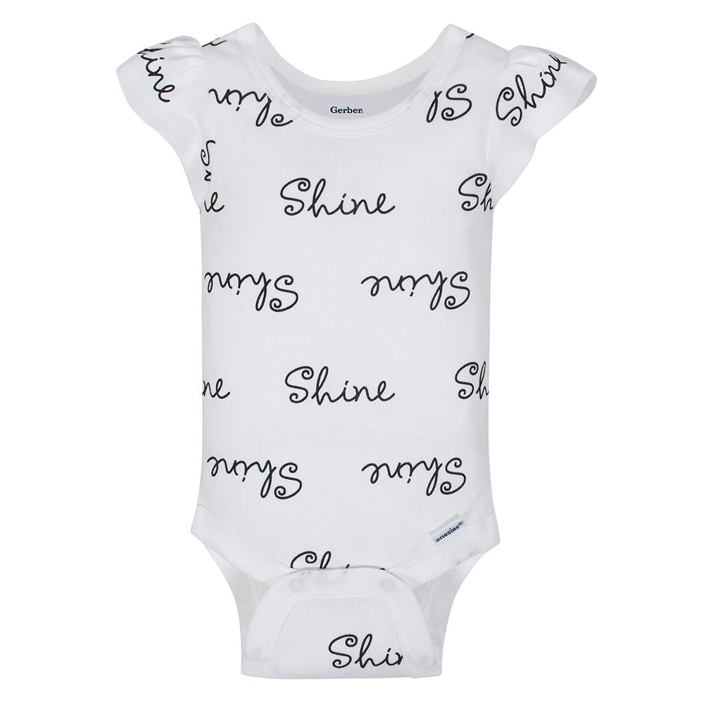 4-Pack Girls Sunshine Short Sleeve Onesies Bodysuits, additional view 6