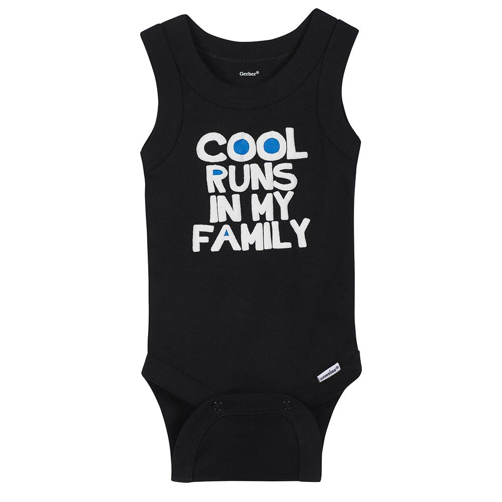 4-Pack Boys Cool Runs In My Family Sleeveless Onesies Bodysuits, additional view 1