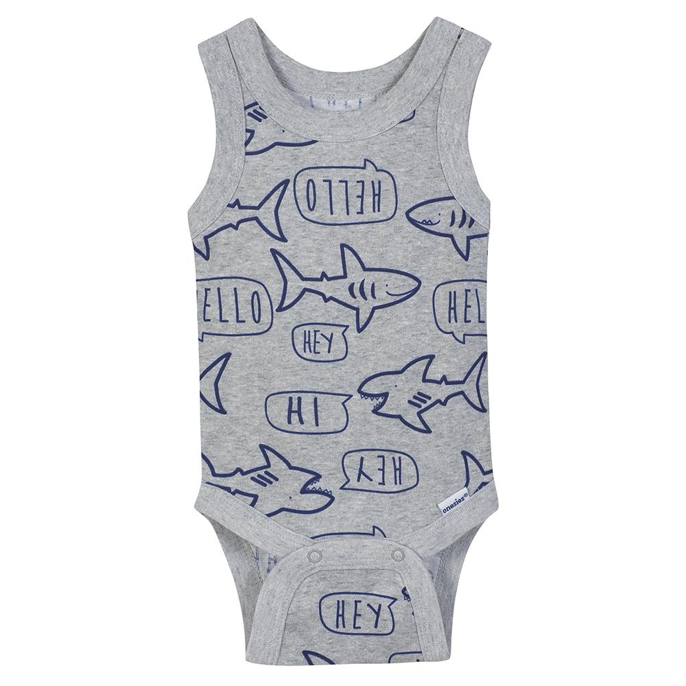 4-pack Boys Sharks Sleeveless Onesies Bodysuits, additional view 3