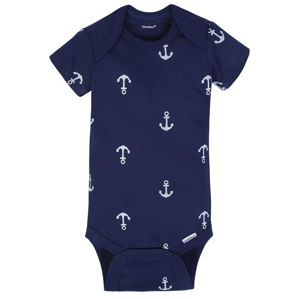4-Pack Boys Whale Short Sleeve Onesies Bodysuits, additional view 3