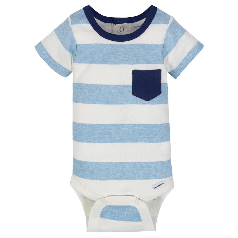 4-Pack Boys Whale Short Sleeve Onesies Bodysuits, additional view 4