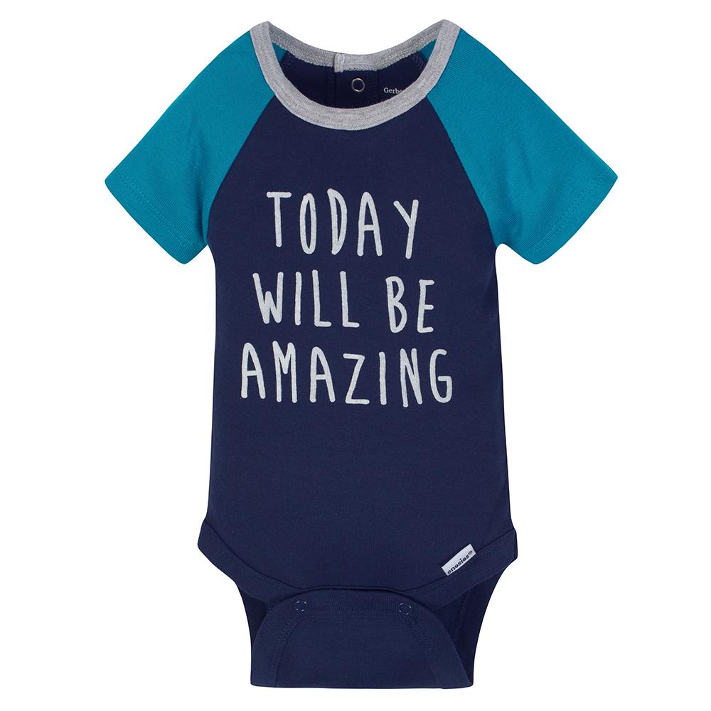 4-Pack Boys Dino Short Sleeve Onesies Bodysuits, additional view 3