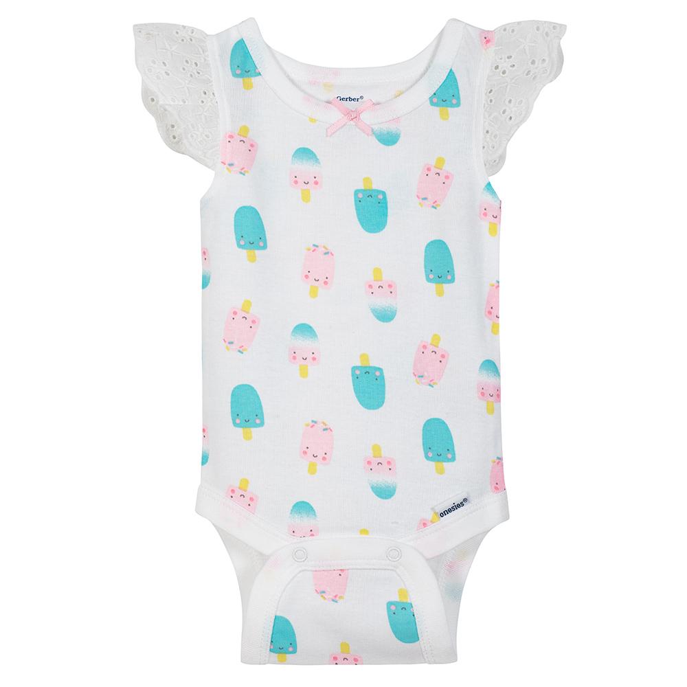 4-Pack Girls Ice Cream Sleeveless Onesies Bodysuits, additional view 4