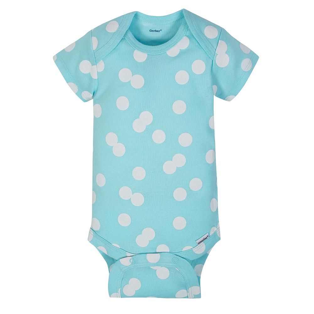 4-Pack Girls Happy Short Sleeve Onesies Bodysuits, view 7