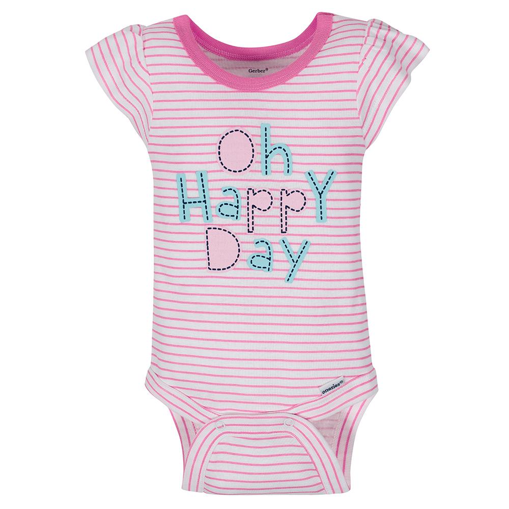 4-Pack Girls Clouds Short Sleeve Onesies Bodysuits, additional view 2