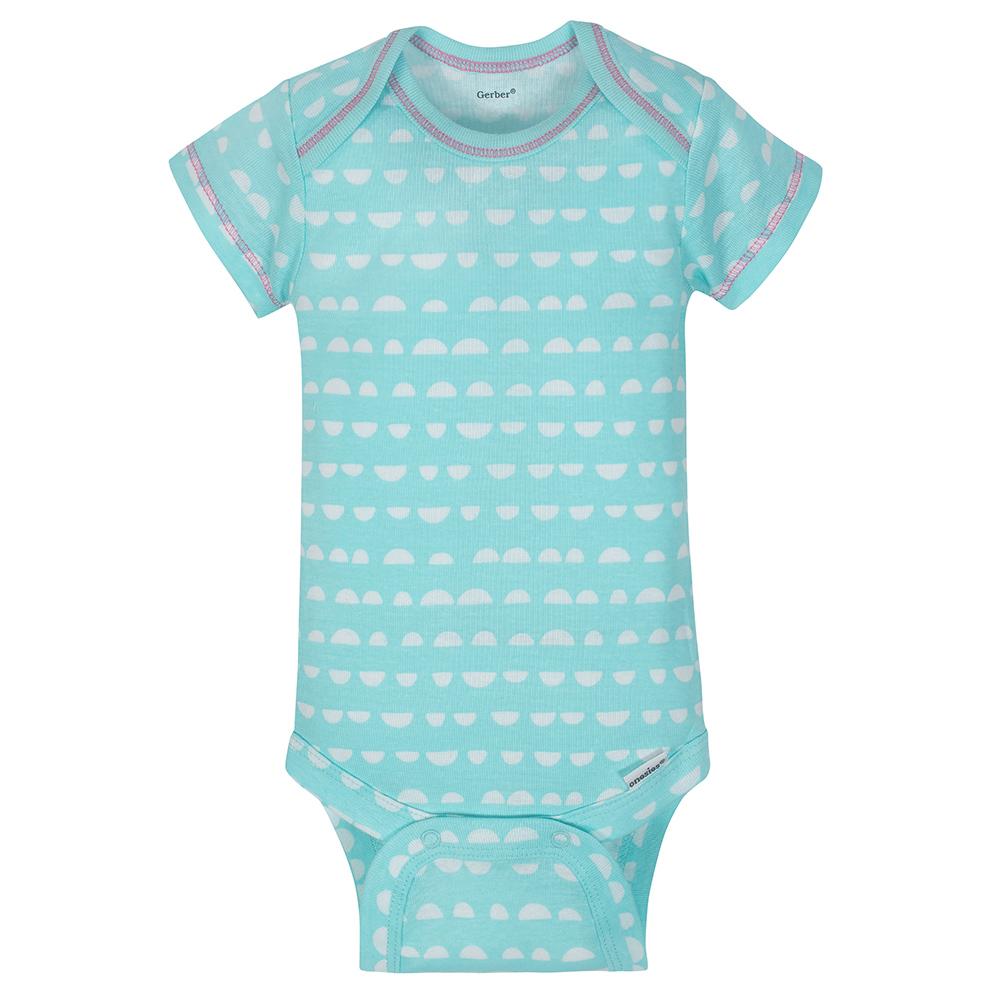 4-Pack Girls Clouds Short Sleeve Onesies Bodysuits, additional view 4