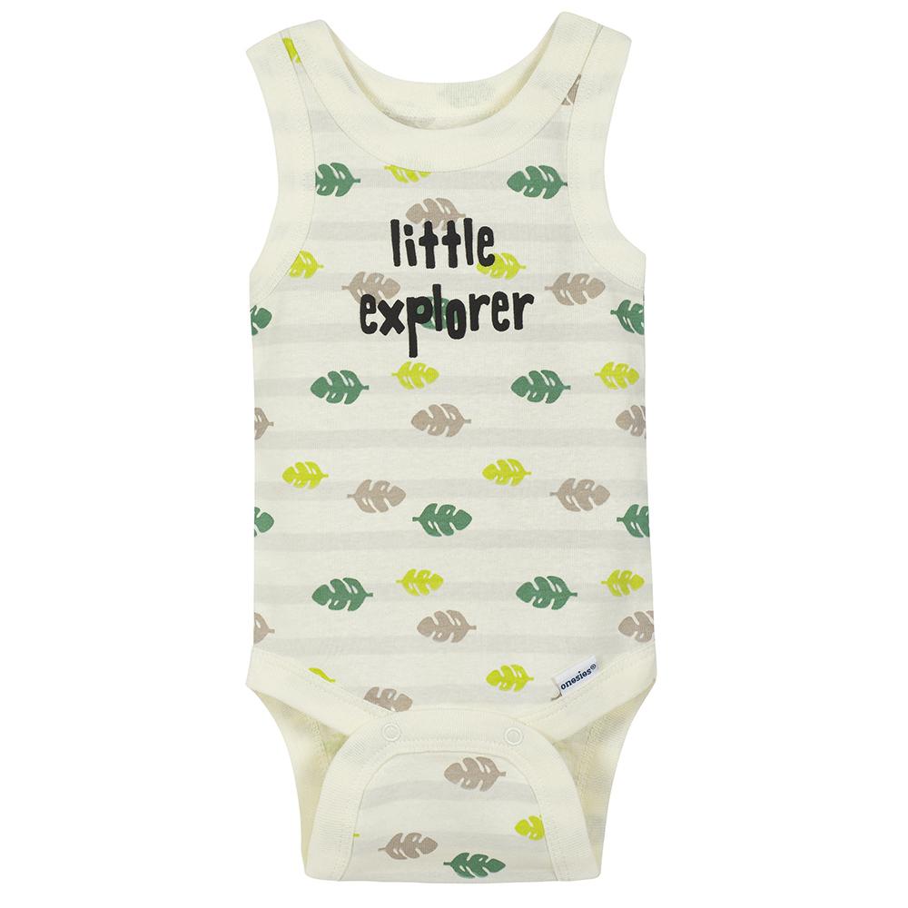 4-Pack Boys Dino Sleeveless Onesies Bodysuits, additional view 2
