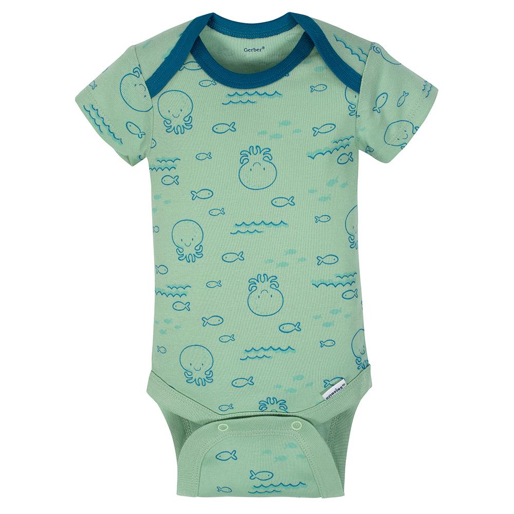 4-Pack Boys Squid Short Sleeve Onesies Bodysuits, additional view 2