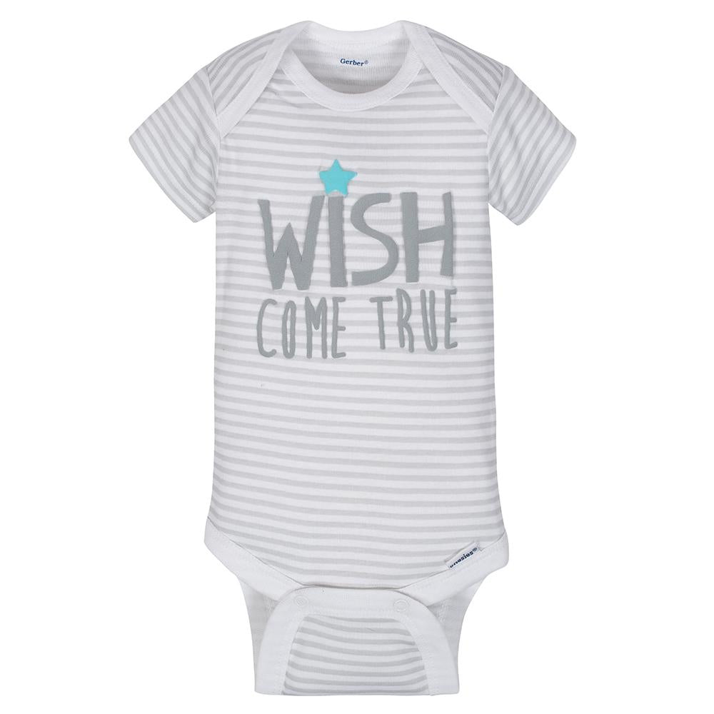 4-Pack Stars Neutral Short Sleeve Onesies Bodysuits, additional view 1