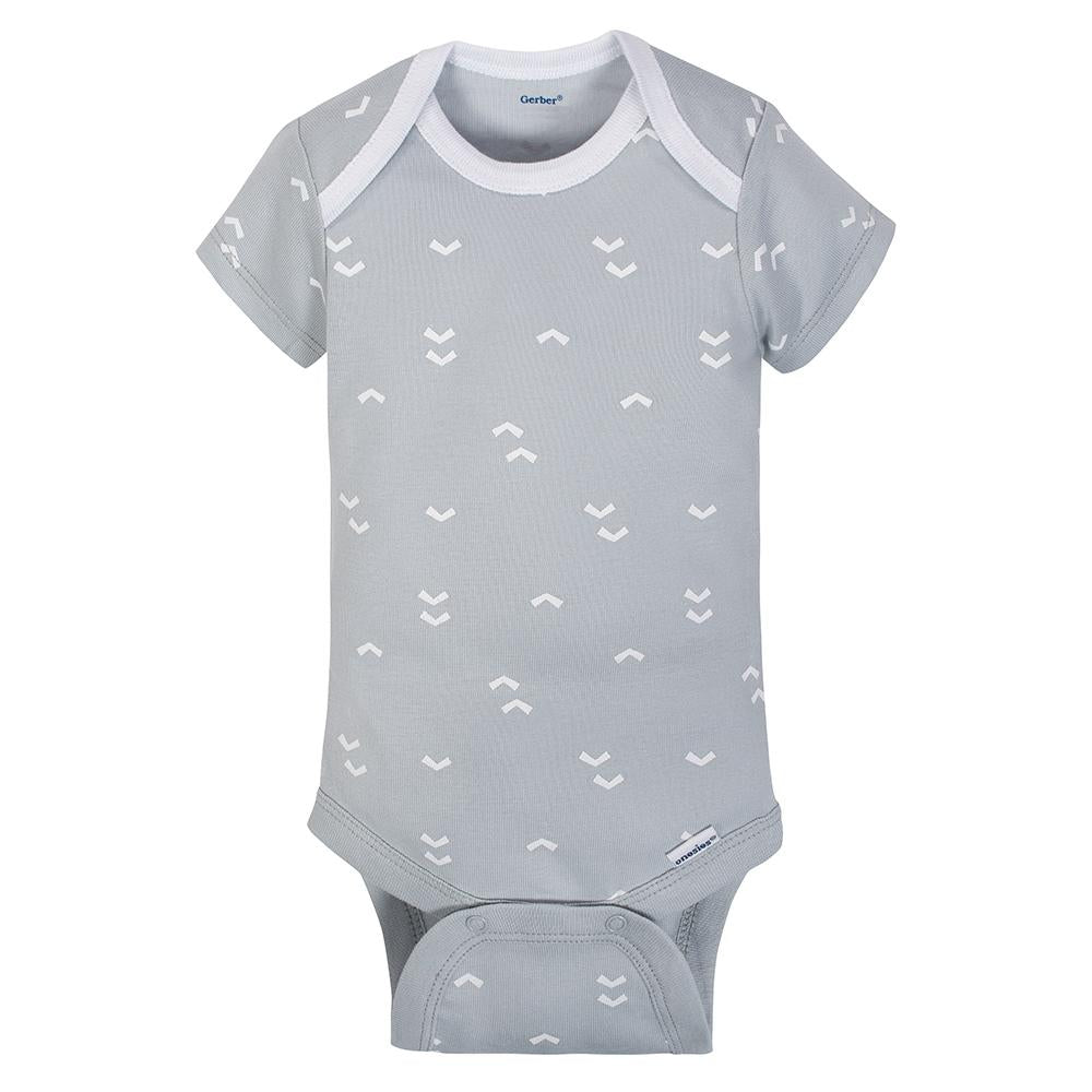 4-Pack Neutral Clouds Short Sleeve Onesies Bodysuits, additional view 4