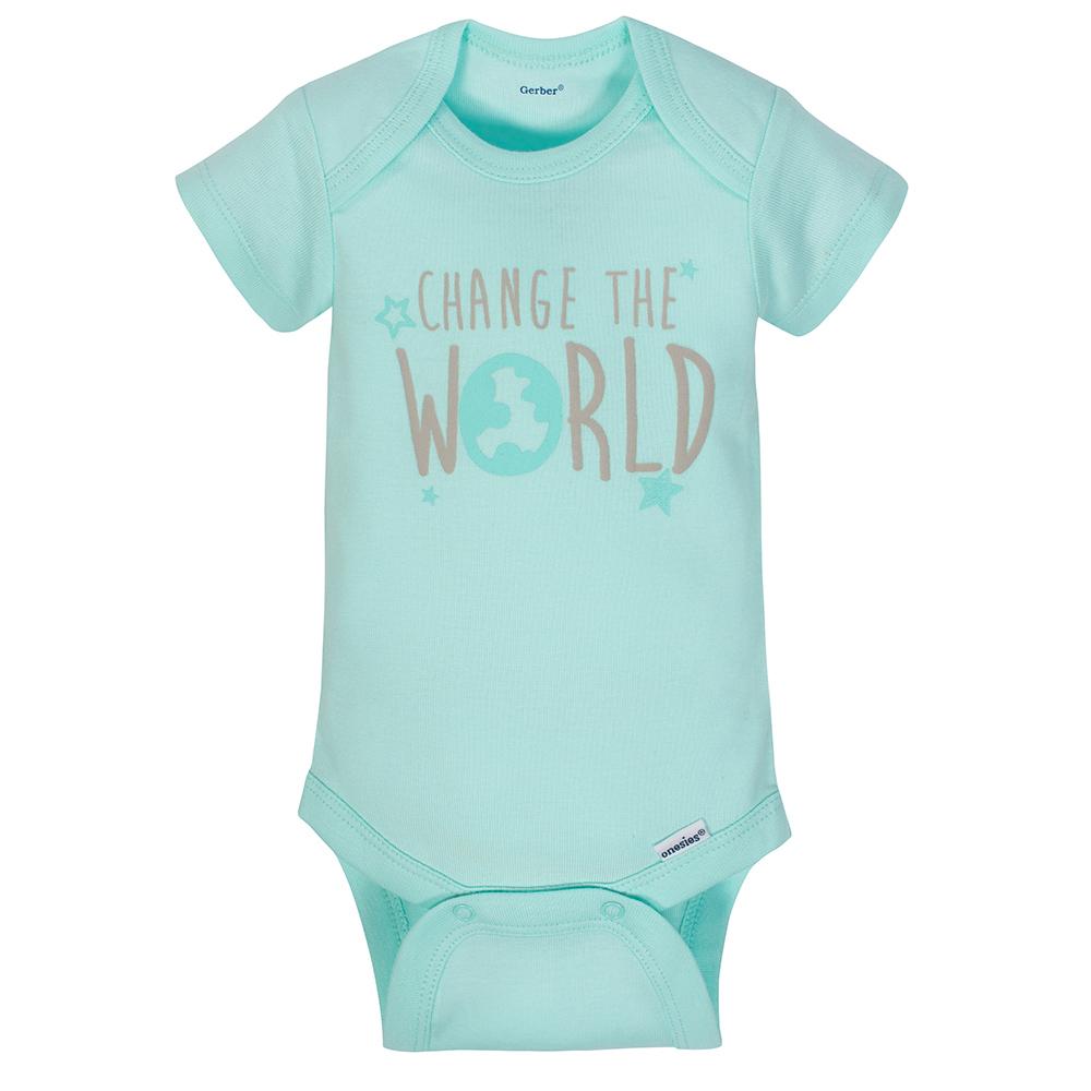 4-Pack Neutral Elephants Short Sleeve Onesies Bodysuits, additional view 1