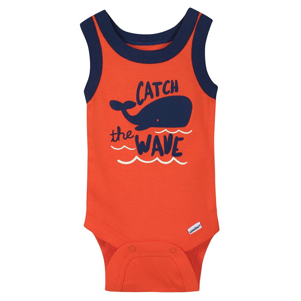 4-Pack Boys Whale Sleeveless Onesies Bodysuits, additional view 2