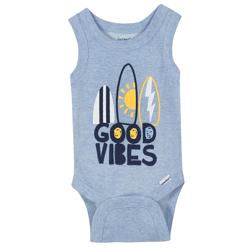 4-Pack Boys Surf Sleeveless Onesies Bodysuits, additional view 1