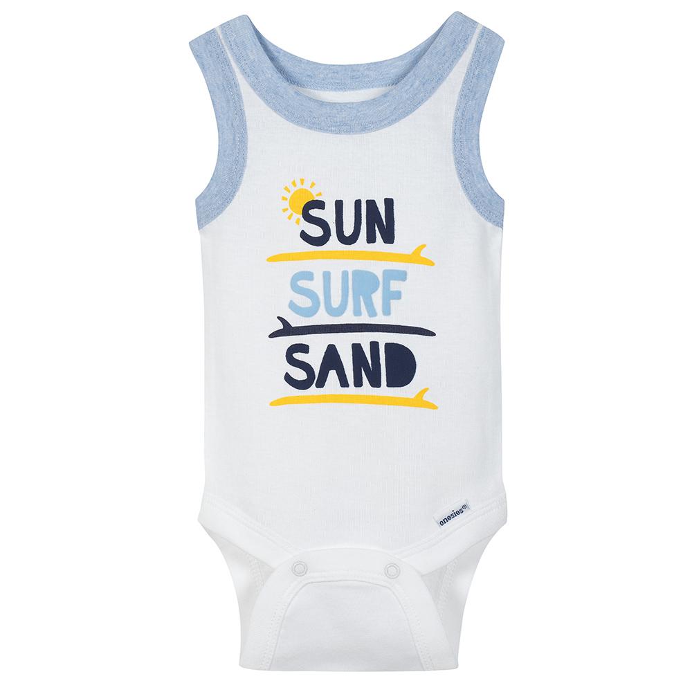 4-Pack Boys Surf Sleeveless Onesies Bodysuits, additional view 2