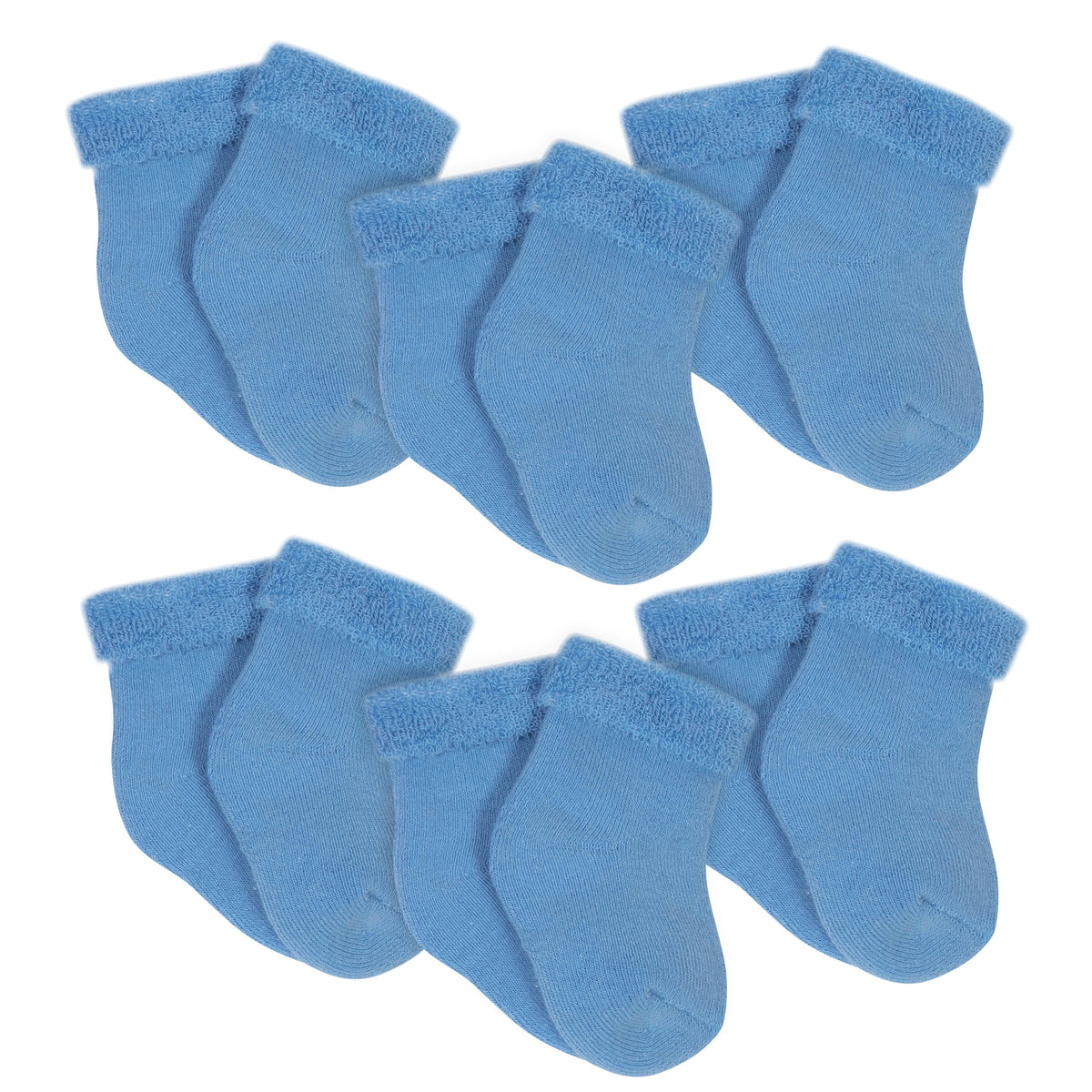 6-Pack Craft Blue Wiggle- Proof Bootie Socks
