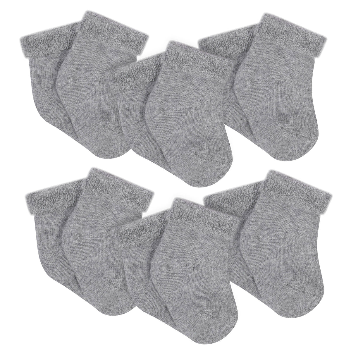 6-Pack Craft Gray Wiggle-Proof Bootie Socks
