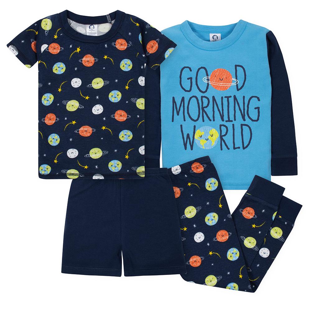 4-Piece Boys Space Snug Fit Pajama Set