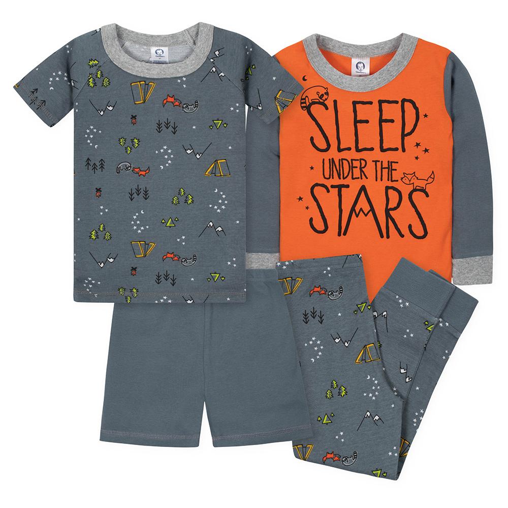 4-Piece Boys Stars Snug Fit Pajama Set