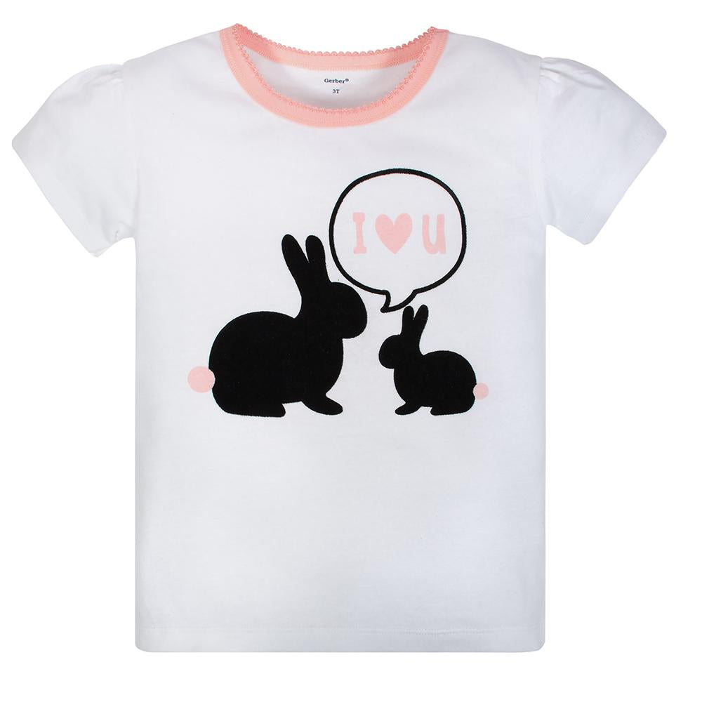 4-Piece Toddler Girls Bunny Shirts, Pant & Skort Set, additional view 2