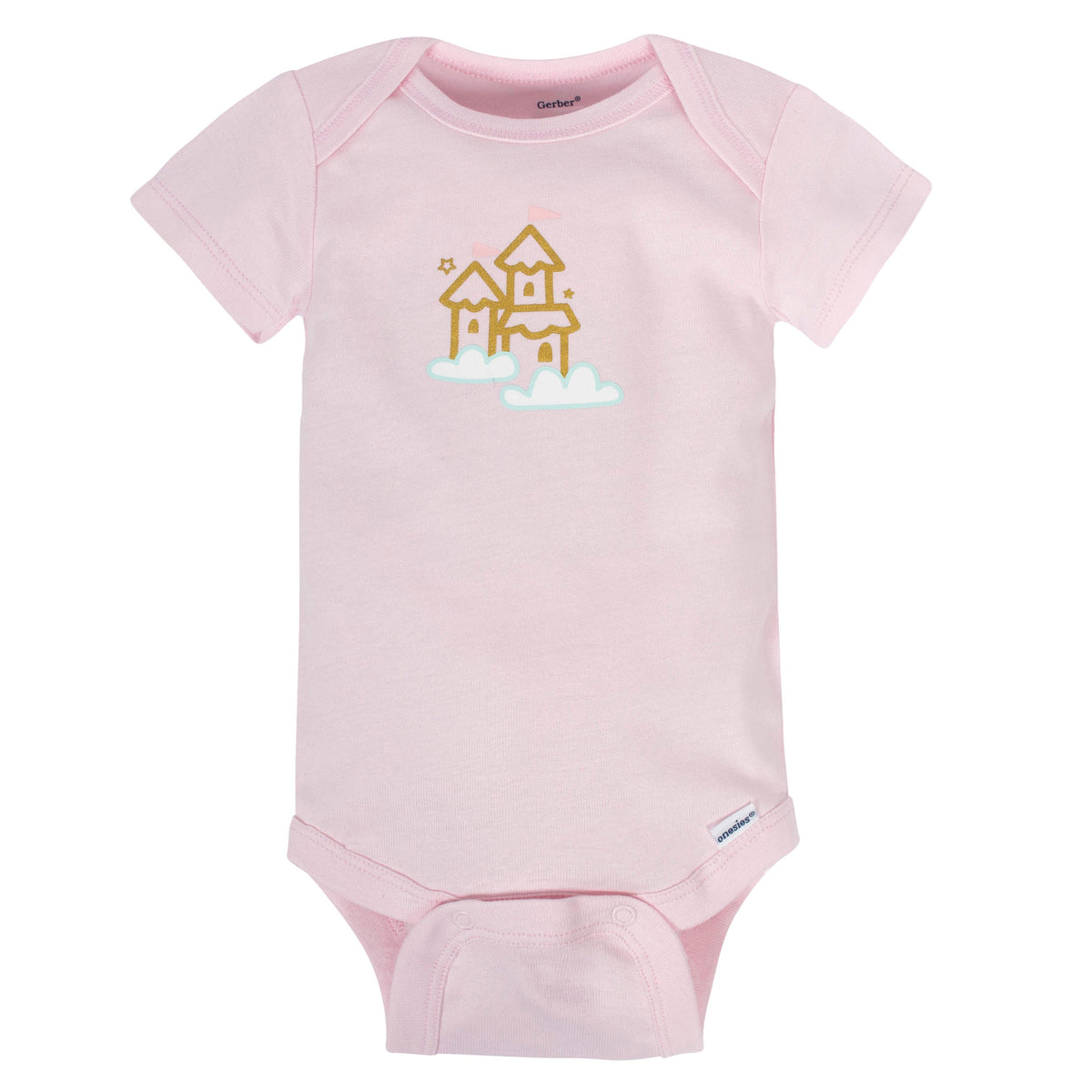 8-Pack Baby Girls Castle Short Sleeve Onesies Bodysuits, additional view 1